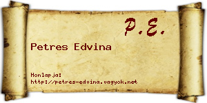 Petres Edvina névjegykártya